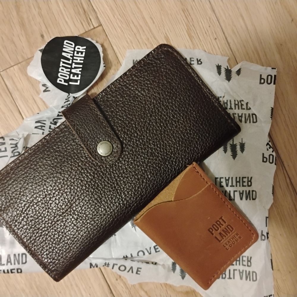 Portland Leather Brown Wallet Set